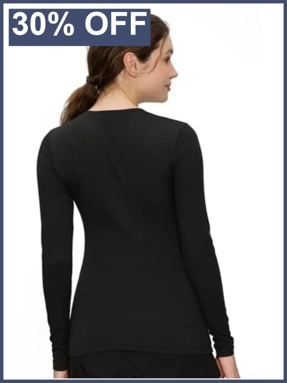 Women's Underscrub Tee V-Neck Long Sleeve Slim Fit Medical Scrub Top